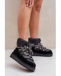 Love Lace - Platform Lace-Up Suede Lined Snow Boots - Lyst