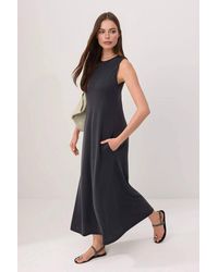 WOVCOR - High Neck Sleeveless A-Line Midi Dress - Lyst