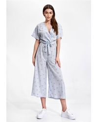 Love Lace - Short Kimono Sleeve Envelope Overalls With Ties - Lyst