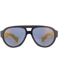 Moncler - Aviator Blue Yellow Blue Smoke Polarized Sunglasses - Lyst