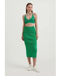 Hiccup - 2 Pieces: V Neck Bodycon Crop Top & High Waist Maxi With A Side Slit - Lyst