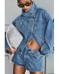 EGO - Denim Mid Rise Micro Shorts - Lyst