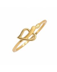 Raina Jewels - 22Ct Open Heart Ring Matte & Polished Finish Detail - Lyst