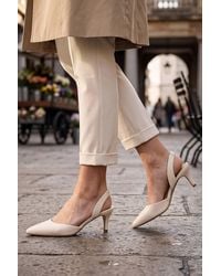 Spot on - Pointed Toe Slingback Kitten Heel Court Shoes - Lyst