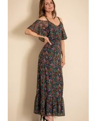 Klass - Meadow Print Chiffon Maxi Dress - Lyst