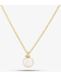 T.H.Baker - 9Ct Pearl & Cubic Zirconia Necklace 1.13.7604 - Lyst