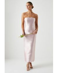 Coast - Scallop Detail Twill Column Bridesmaids Dress - Lyst