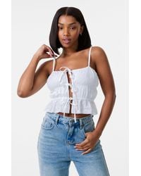 Pink Vanilla - Tie Front Broderie Cami Top - Lyst