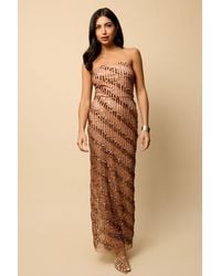 Little Mistress - Embellished Bandeau Maxi Dress - Lyst