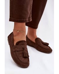 Love Lace - Fringed Suede Moccasin Flats With Soft Insole Daily Wear - Lyst