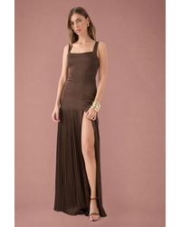 MissPap - Premium Satin Square Pleated Skirt Dress - Lyst