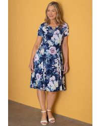 Anna Rose - Bold Floral Printed Jersey Dress - Lyst