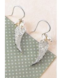 Otis Jaxon London - Angel Wing Sterling Pearl Drop Earrings - Lyst
