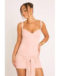 Rebellious Fashion - Lace Corset Detail Drape Mini Dress - Lyst