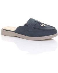 AJVANI - Flat Slip On Open Back Loafers Mules - Lyst