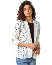 Roman - Floral Lace 3/4 Sleeve Jacket - Lyst
