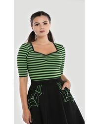 Hell Bunny - Warlock Stretchy Striped Jersey Top - Lyst
