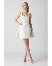 Coast - Jacquard Full Skirted Mini Dress With Jewel Trim - Lyst