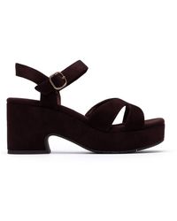 Clarks - Nerisa Twist Dark Heeled Sandals, Wedge Sandals - Lyst
