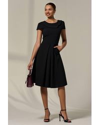 Jolie Moi - Collared Cap Sleeve Midi Dress - Lyst