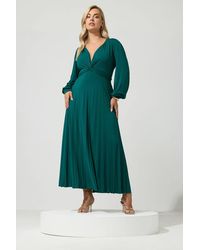 Yours - Knot Pleated Maxi Dress - Lyst