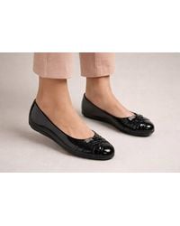LARANGE - Patent Slip On Ballerina Shoes Rhinostone Bow - Lyst