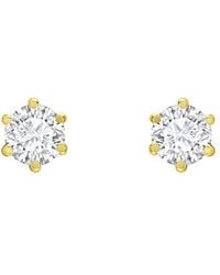 Jewelco London - 9Ct Cz 6 Claw Solitaire Stud Earrings, 3Mm 0.20Cts - Lyst