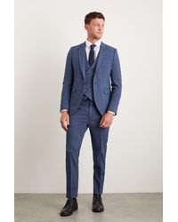 Burton - Skinny Fit Blue Semi Plain Suit Trousers - Lyst