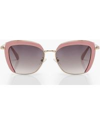 Boohoo - Pink Framed Oversized Sunglasses - Lyst