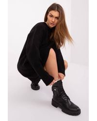 Love Lace - Everyday Knitted Mini Dress Long Sleeve Round Neck - Lyst