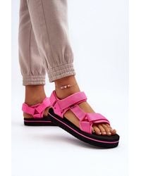 Love Lace - Sporty Textile Velcro Strap Foam Platform Sandals Summer - Lyst
