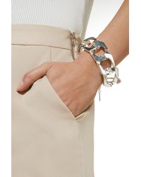 Karen Millen - Silver Plated Chunky Bracelet - Lyst