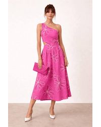 Style Cheat - Jasmine One-Shoulder Cut-Out Midi Dress - Lyst