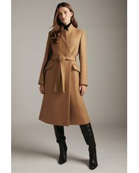 Karen Millen - Italian Wool Blend Investment Notch Coat - Lyst