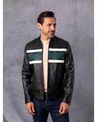 Lakeland Leather - 'bowscale' Contrast Stripe Leather Jacket - Lyst