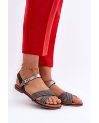 Love Lace - Adjustable Buckle Flat Heel Sandals With Soft Insole Comfort - Lyst