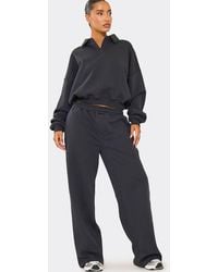 EGO - Wide Leg Button Mid Rise Joggers - Lyst