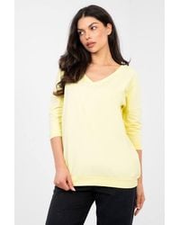Love Lace - Everyday Cotton Elastane V Neck Blouse Style 224654 - Lyst