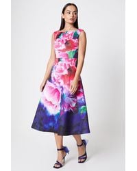 Coast - Scuba Panelled Waist Full Skirt Midi Dress - Lyst