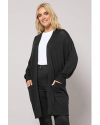 Yours - Balloon Sleeve Fine Knit Cardigan - Lyst