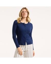 Lands' End - Long Sleeve Micro Rib Buttonfront Top - Lyst