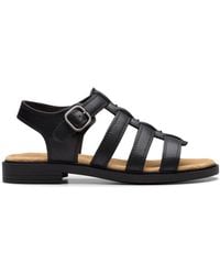 Clarks - Trivanni Lux Leather Flat Sandals - Lyst