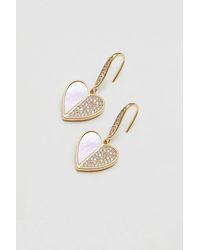 Jon Richard - Gold Plated Cubic Zirconia And Mother Of Pearl Drop Earrings - Lyst