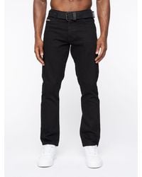 Crosshatch - Princed Classic 5-Pocket Cotton Stretch Jeans With Branded Belt - Lyst