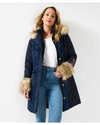 Joe Browns - Parka With Jacquard Panels & Faux Fur - Lyst