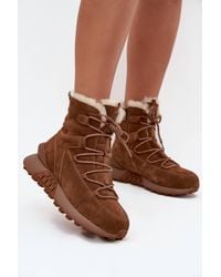 Love Lace - Winter Platform Suede Snow Boots With Zip - Lyst