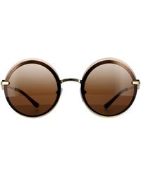 BVLGARI - Round Pale Gold Brown Gradient Sunglasses - Lyst