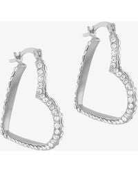 T.H.Baker - Cubic Zirconia Heart Hoop Earrings 8.51.3213 - Lyst