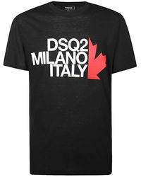 DSquared² - Dsq2 Milano Italy Black T-shirt - Lyst