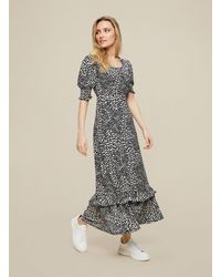 Dorothy Perkins - Neutral Leopard Print Midi Wrap Dress - Lyst